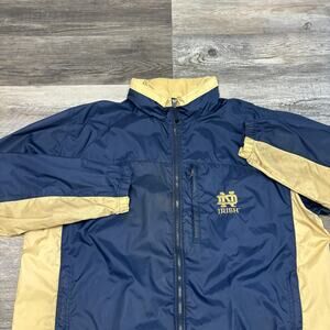 Vintage Columbia Notre Dame Fighting Irish Mens 2XL Windbreaker Hideable Hood